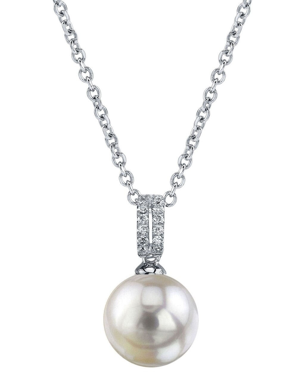 White South Sea Pearl & Diamond Pendant - Isabella Design