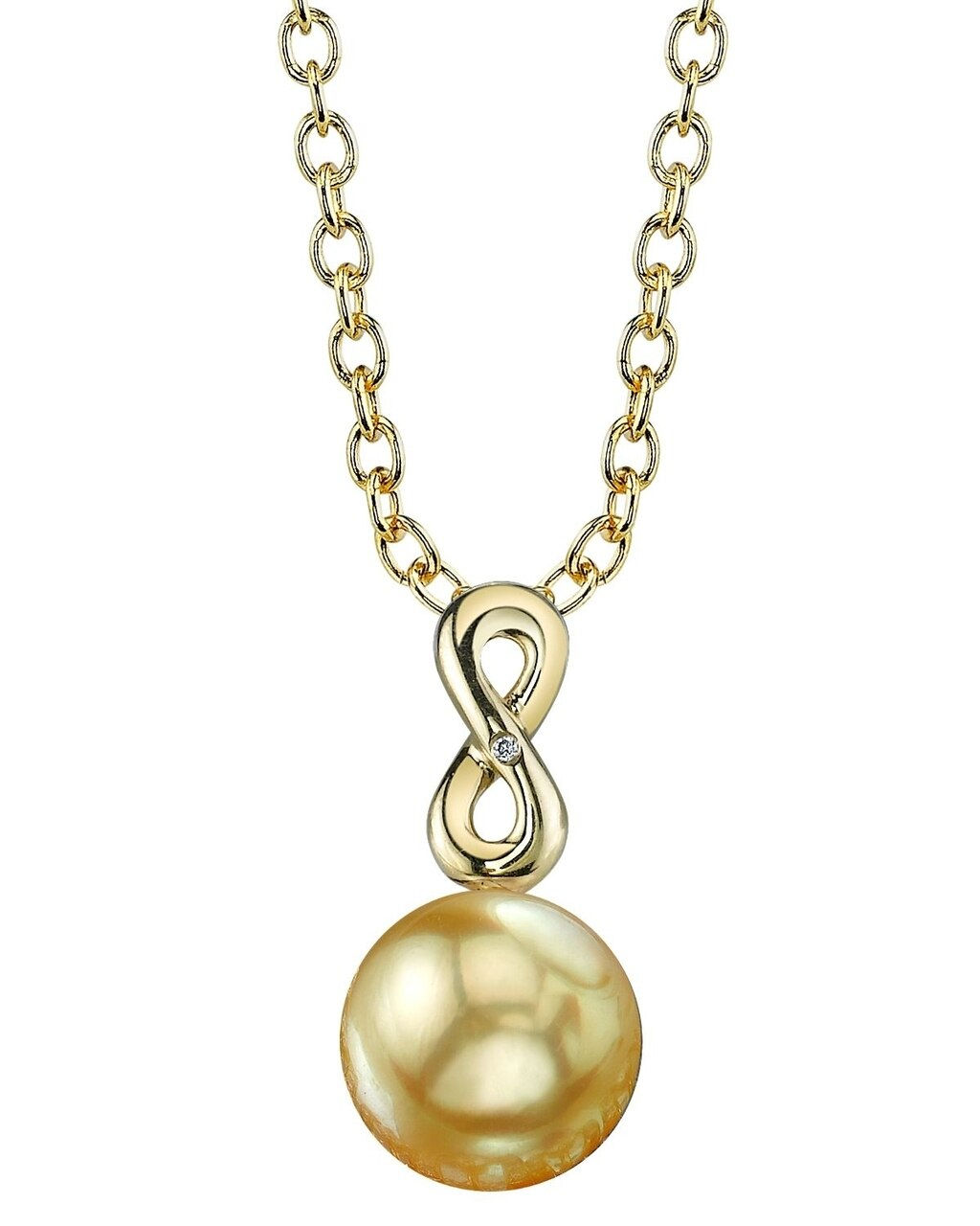 Gold South Sea Pearl & Diamond Pendant - Acxa Design