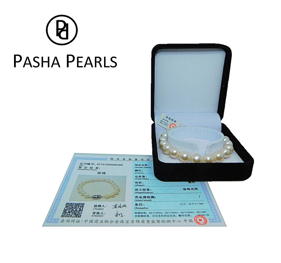 Thumbnail: 10.0-11.0mm White Freshwater Pearl Bracelet - AAA Quality
