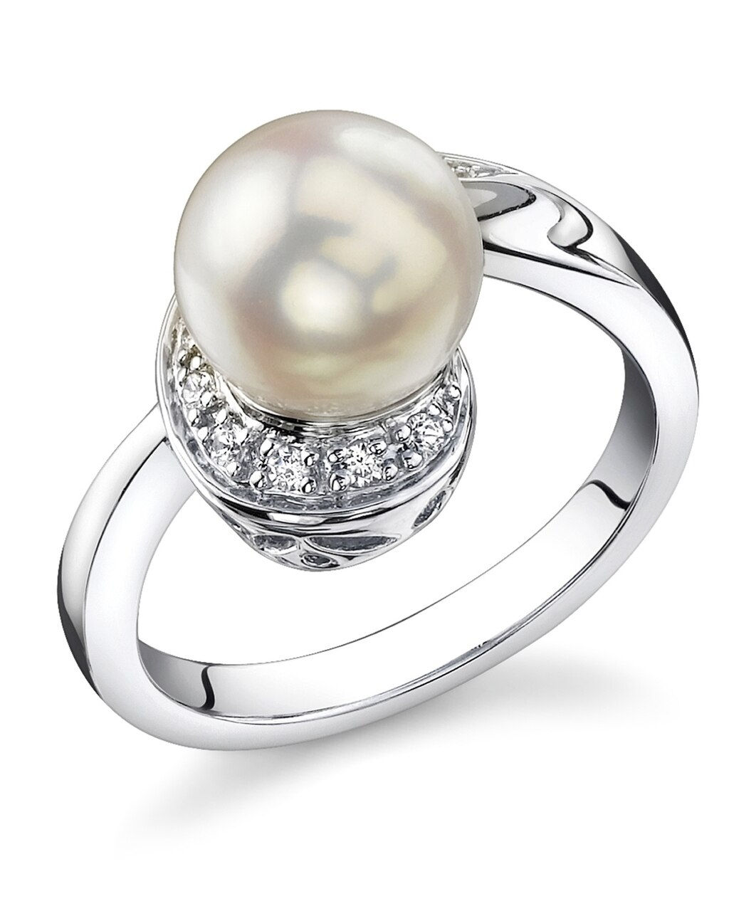 Akoya Pearl & Crystal Ring - Ayaka Design