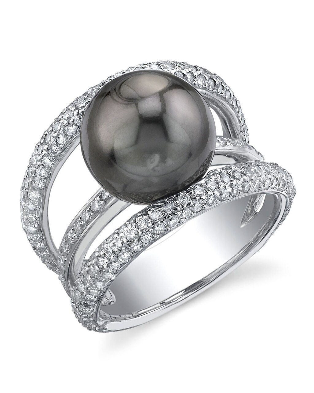 Tahitian South Sea Pearl & Diamond Ring - Vailea Design
