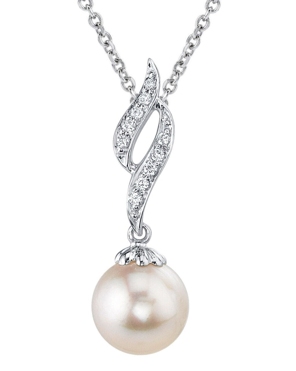Freshwater Pearl & Diamond Pendant- Rilleta Design