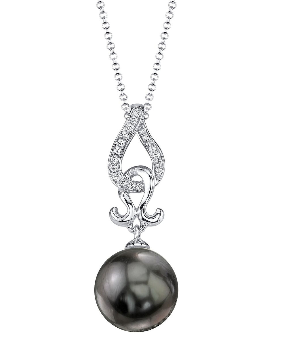 Tahitian South Sea Pearl & Diamond Pendant - Lilinoe Design