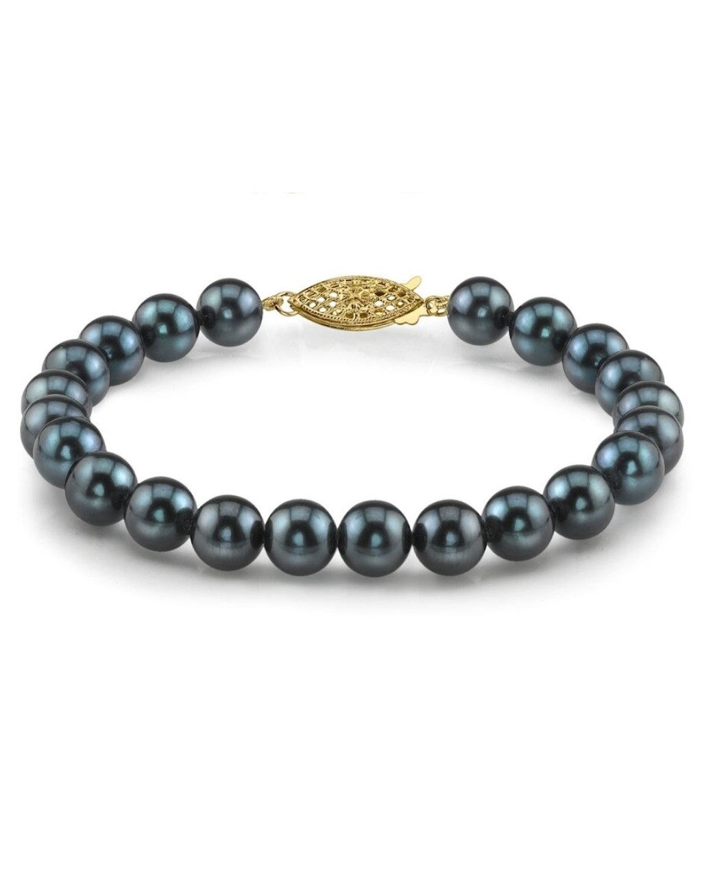 7.0-7.5mm Black Akoya Pearl Bracelet - AA+ Quality