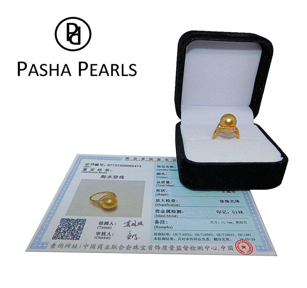 Thumbnail: Gold South Sea Pearl & Diamond Ring - Hisha Design