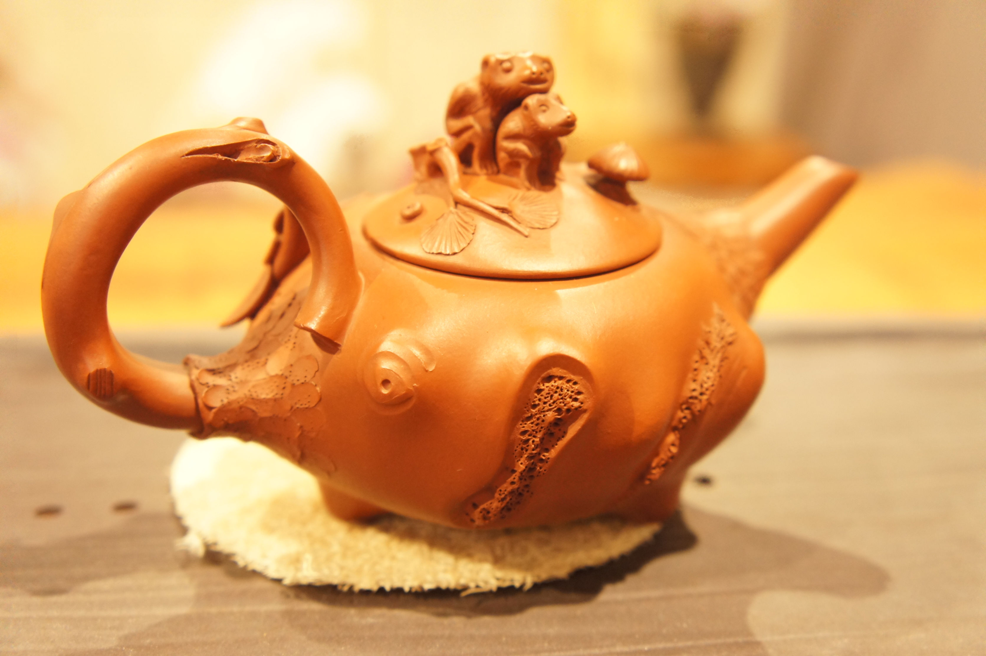 "Mother-child love" purple clay teapot