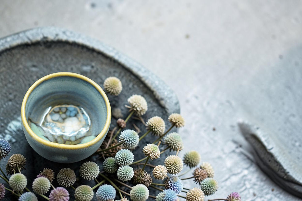 Thumbnail: Nunohiki - Japanese-style kujuku flower mini cup - blue