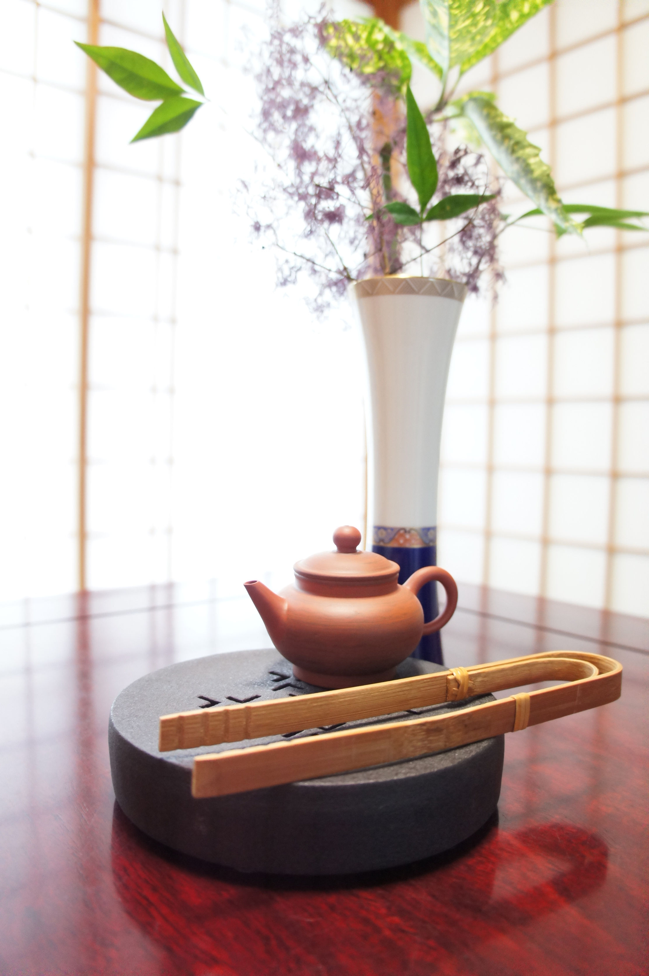 Square shape of Black Ceramic Iron tea tray