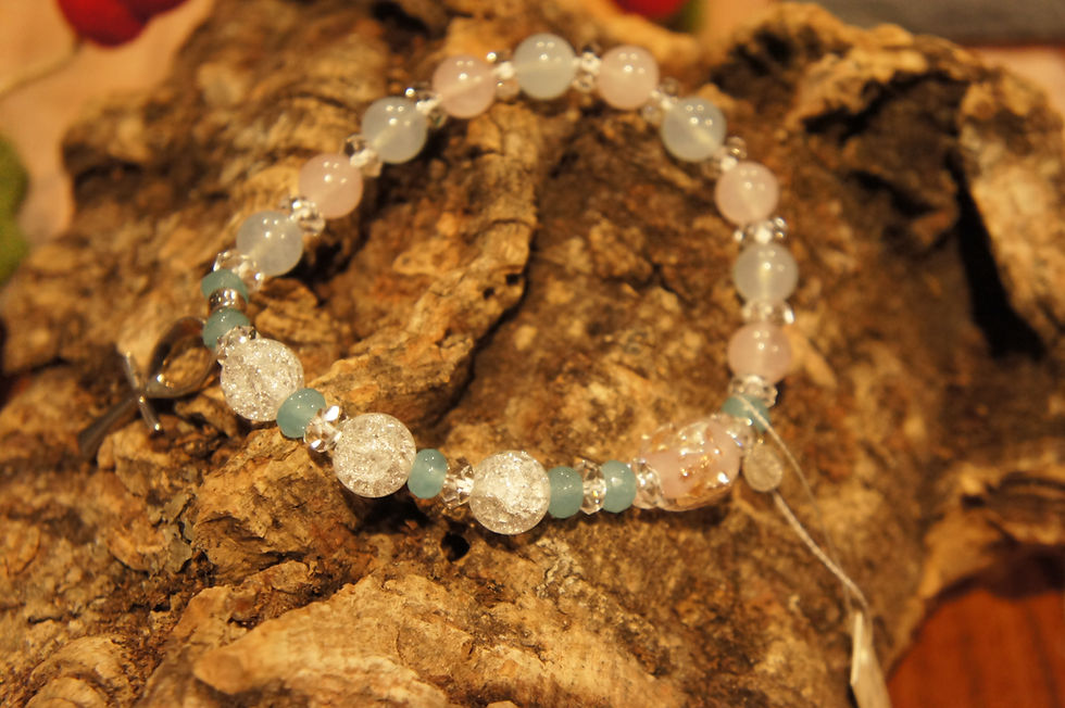 サムネイル： Blissful Prayer natural crystal bracelet - 18cm
