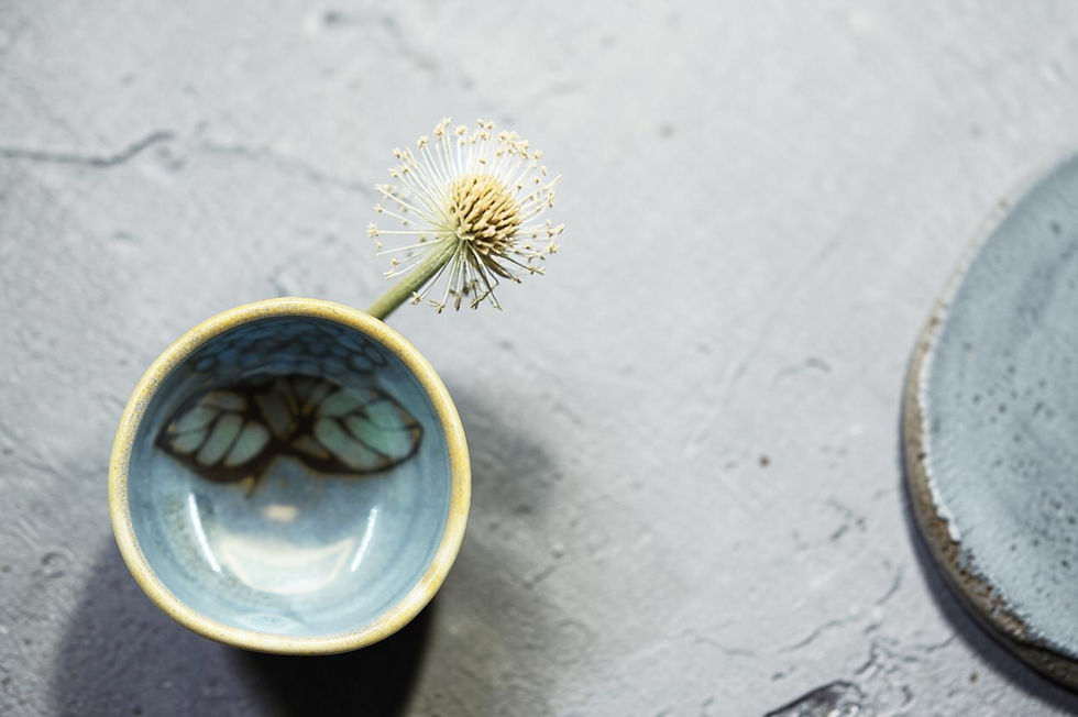 Thumbnail: Nunohiki - Japanese style kujuku flower mini cup - blue