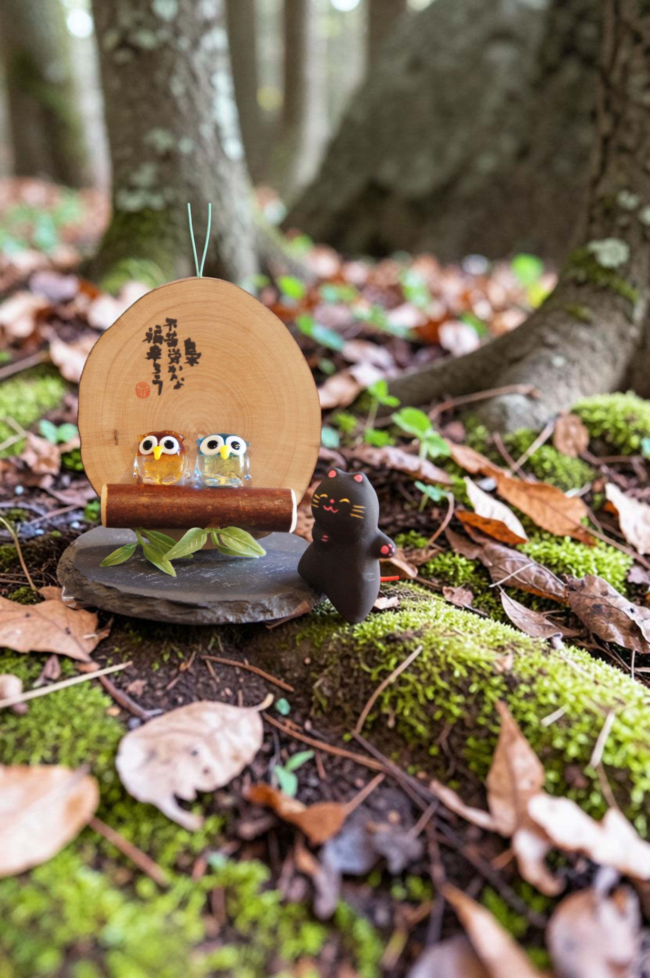 Nara Owl wooden pendant