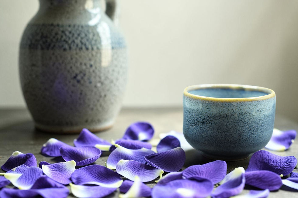 Thumbnail: Nunohiki - Japanese-style Iris flower mini cup - blue