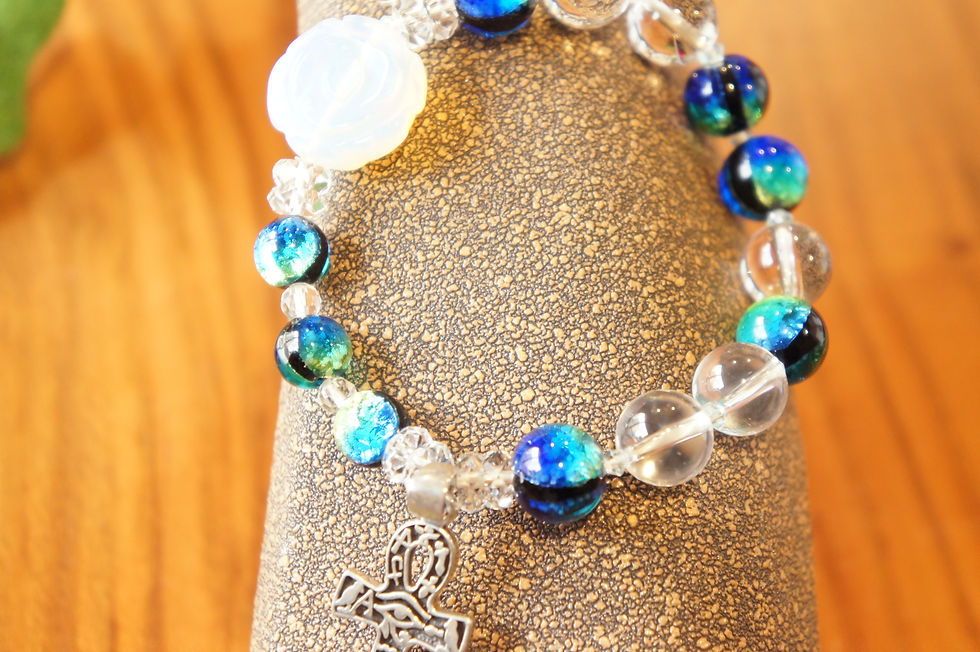 Thumbnail: Sparky Vibe natural crystal bracelet - 20cm