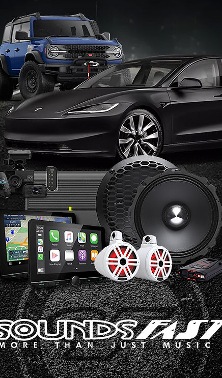 Nice cars, products, Sounds Fast logo