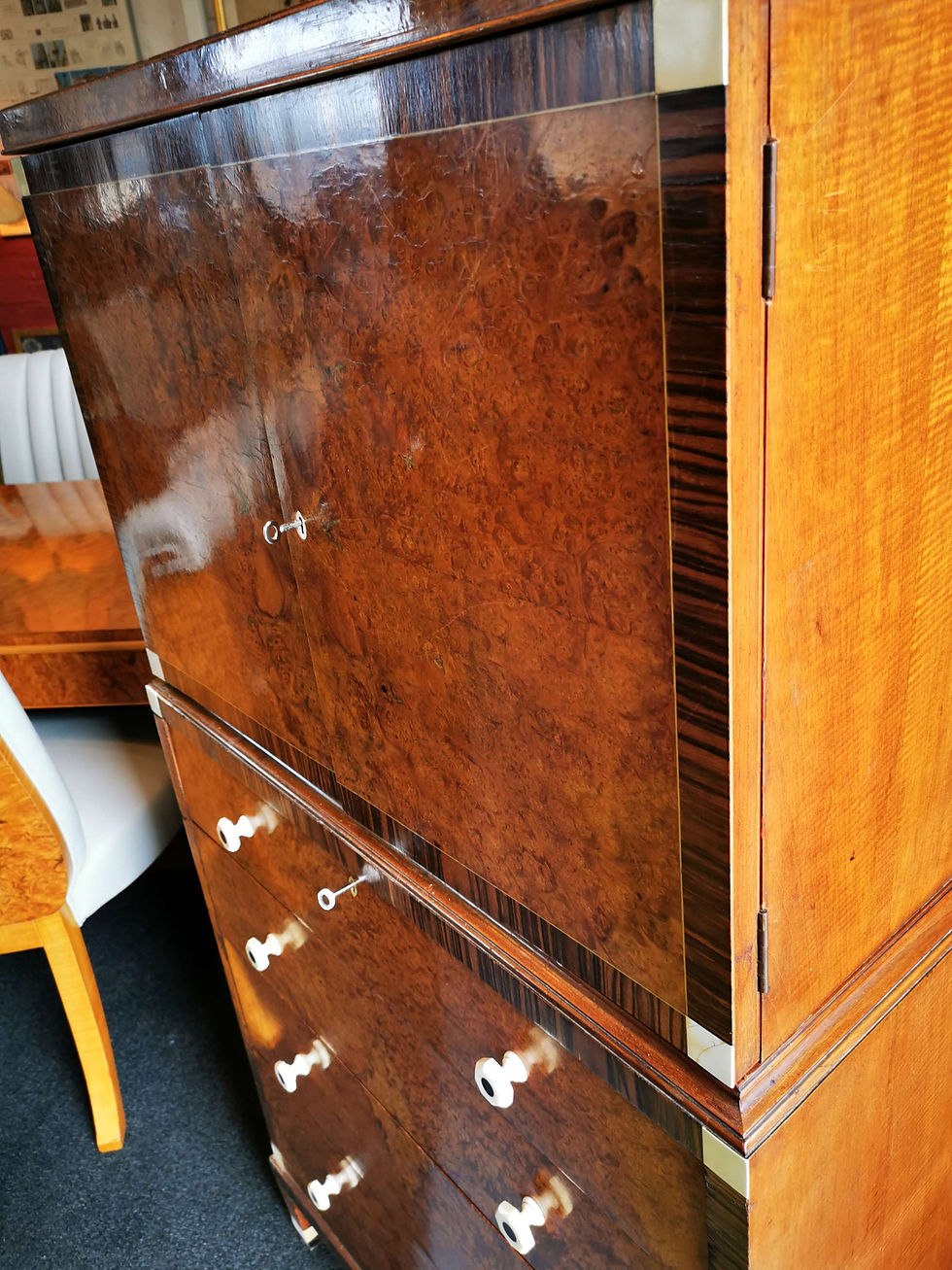 Thumbnail: Art deco cocktail  cabinet on chest c 1930