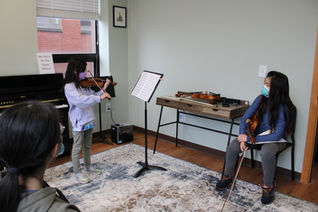 Village Youth Conservatory students during private lesson in Newton, MA