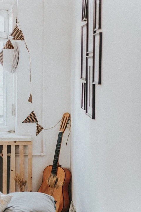 Music decorated white room