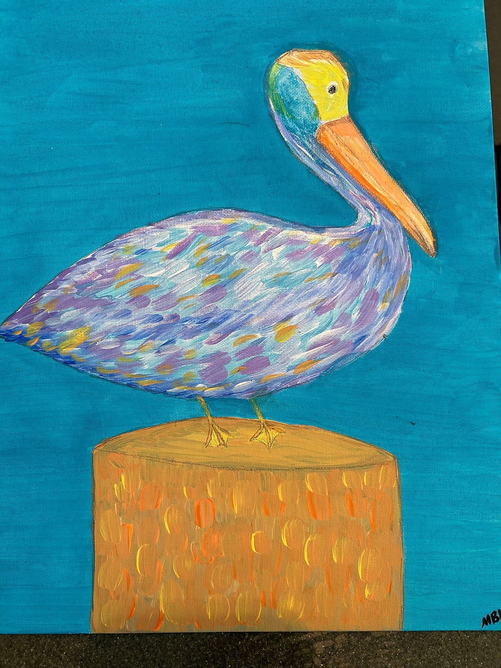 July 15 Kids Art Party- Pelican Painting