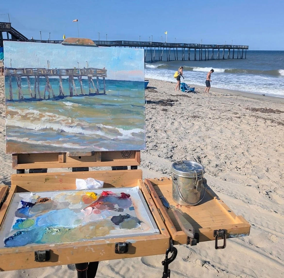 Elizabeth Blanchard's plein air set up for the event. Photo courtesy of Elizabeth Blanchard.