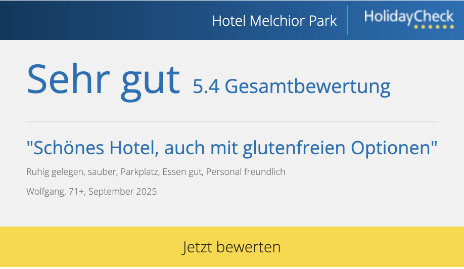 Auszeichnung holiday check sehr gut