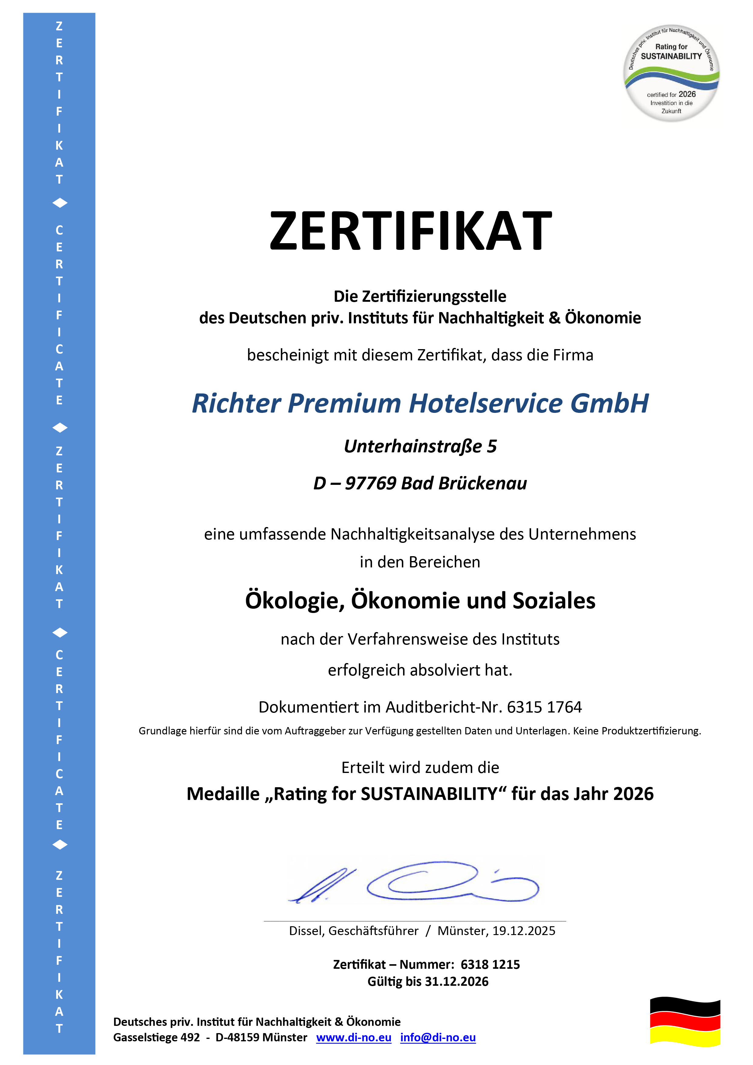 ZERTIFIKAT Richter Premium Hotelservice 2026.png