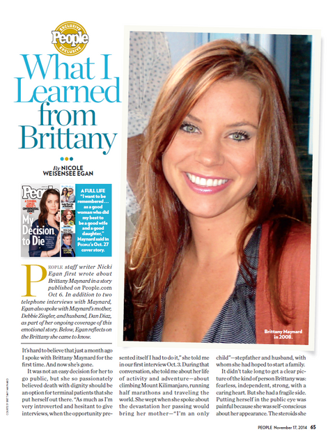 My essay about Brittany Maynard