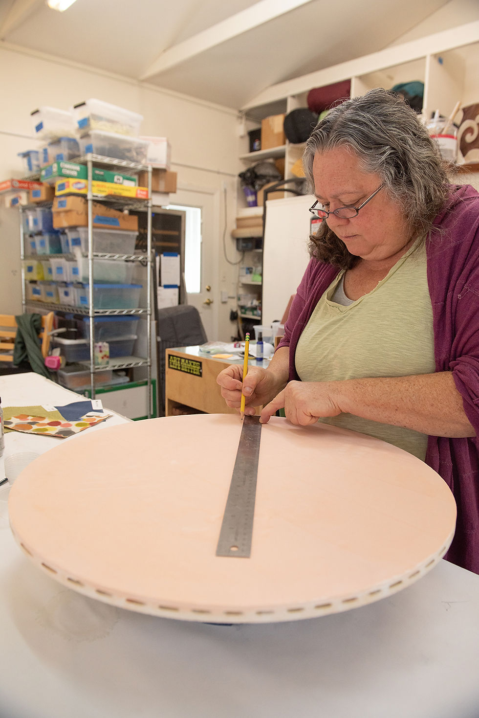 Randie at work in the studio
