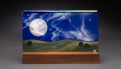 10" Moon in mahogany stand