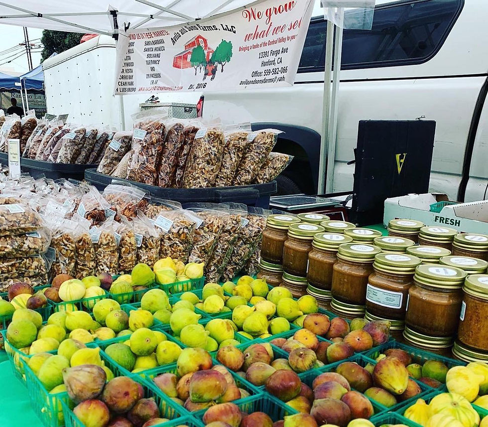 Avila and Sons Farms booth at the Farmers Market