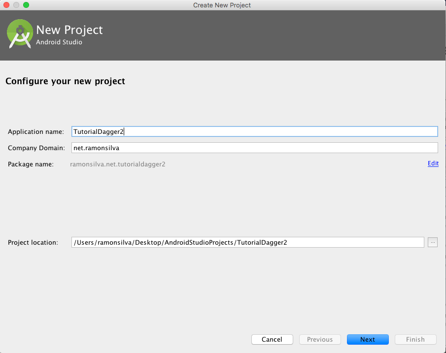Criando um novo projeto android