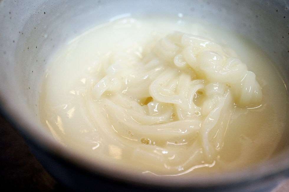 「蛤と脱脂粉乳の稲庭うどん」