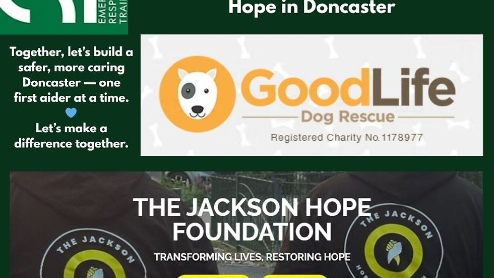 Charity First Aid courses - Doncaster www.ertraining.co.uk