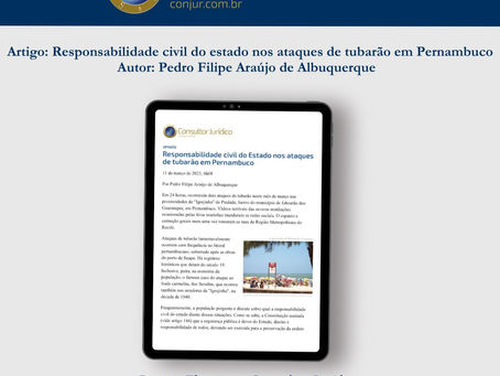Artigo publicado no Conjur: Responsabilidade civil do Estado nos ataques de tubarão em Pernambuco