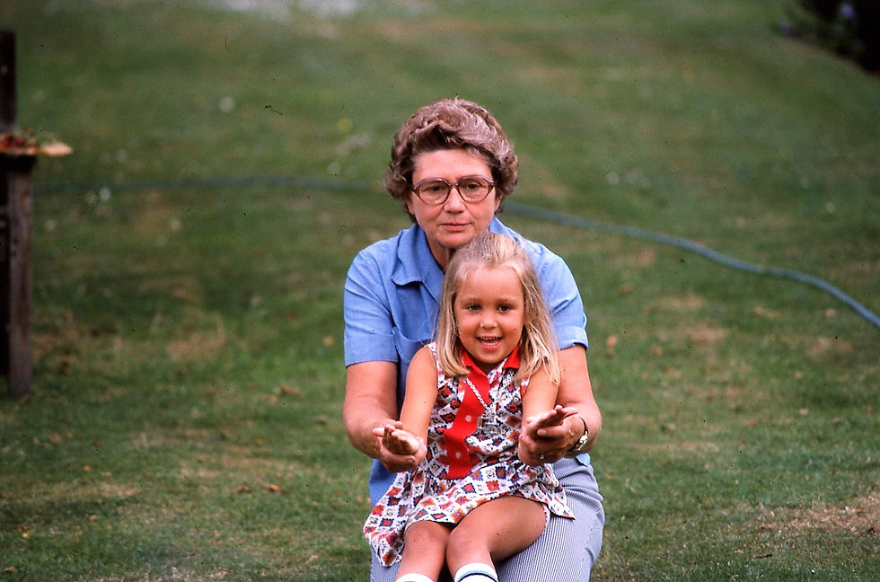 Granjoy teaching Sally how to catch a ball