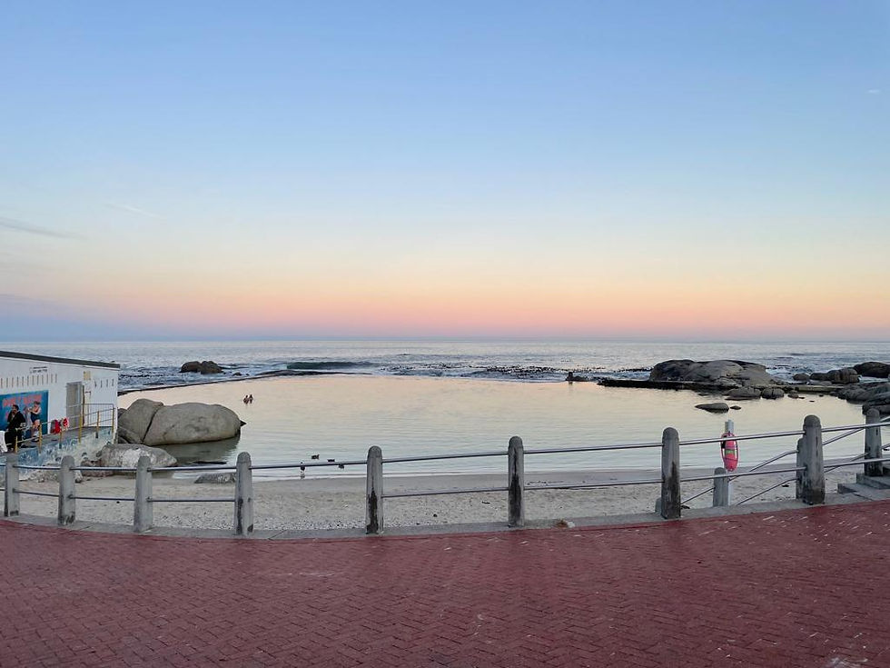 Cold water swimming in the Camps bay tidal pool