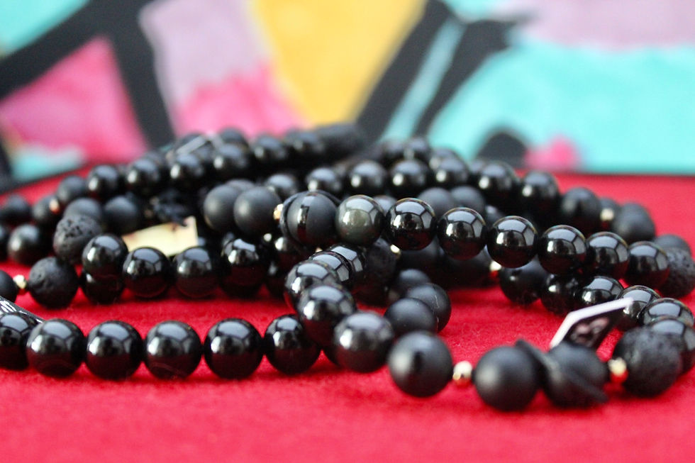 Thumbnail: BLACK DIAMOND I Gemstone Bracelet I LOOBEAD