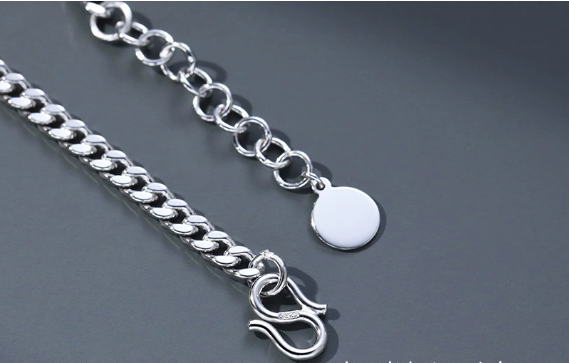 Thumbnail: Vintage Thai Silver Bracelet for Men's Fashion