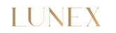Lunexwear gold logo on maroon background
