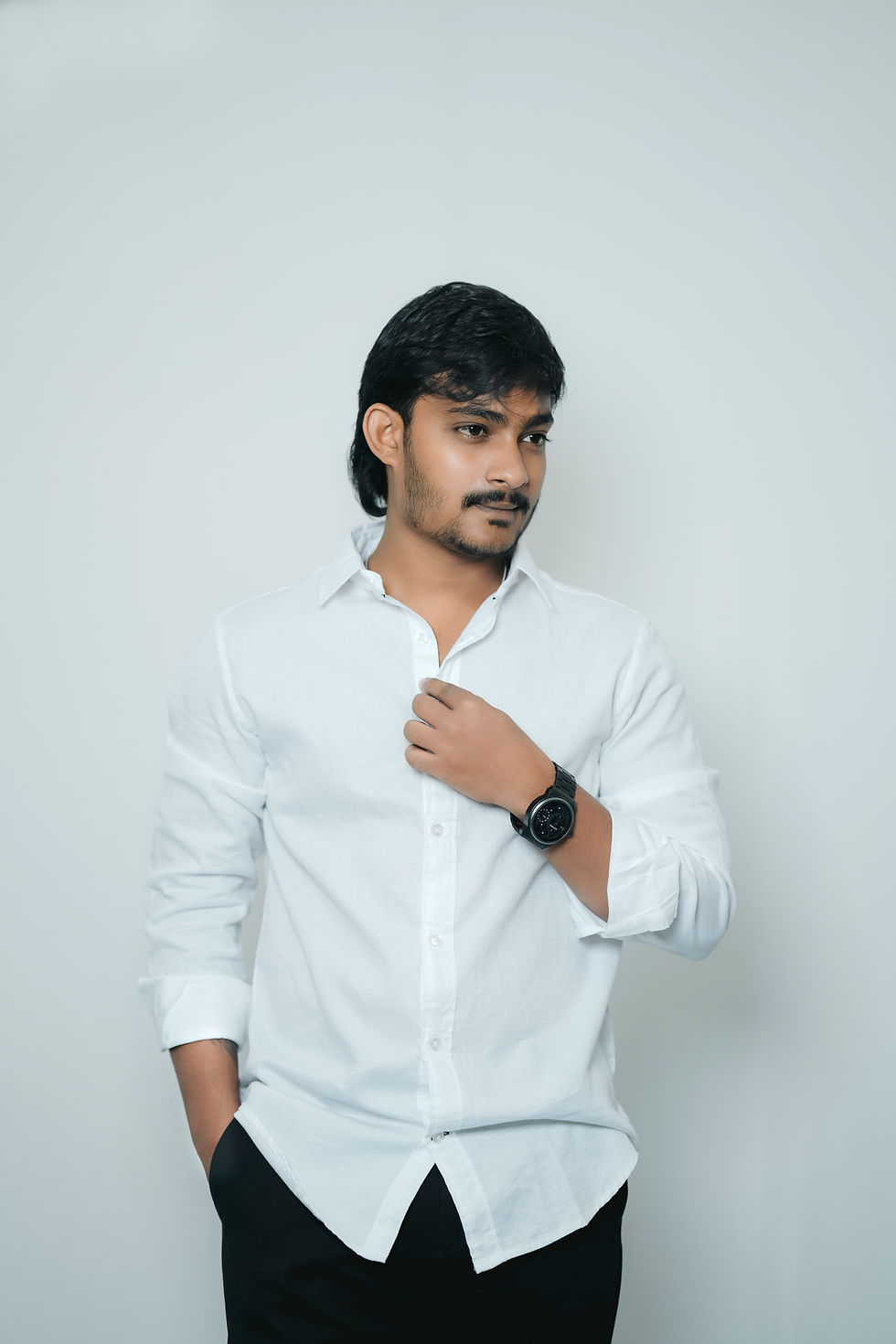 Plain white cotton shirt