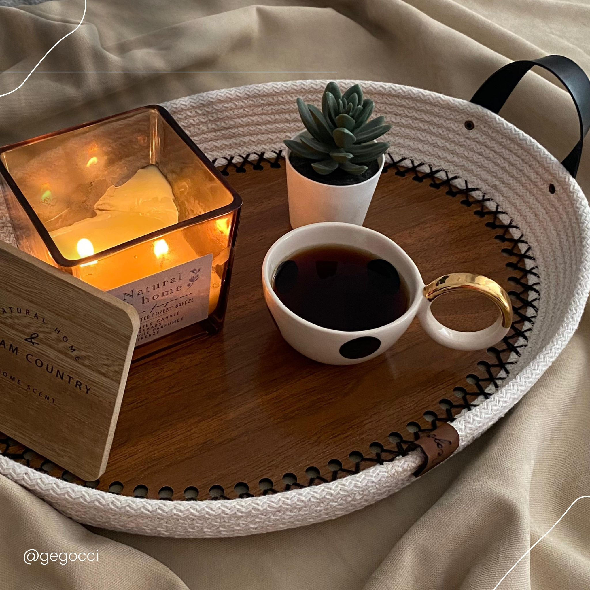 Krem Oval Organizer 3'lü Set