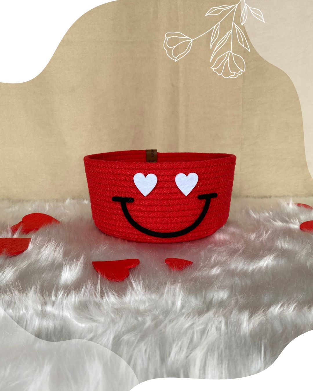 Beyaz Kalp Gözlü Kırmızı Hediye Sepeti | Hediye Kutusu |Sevgililer Günü Sepeti