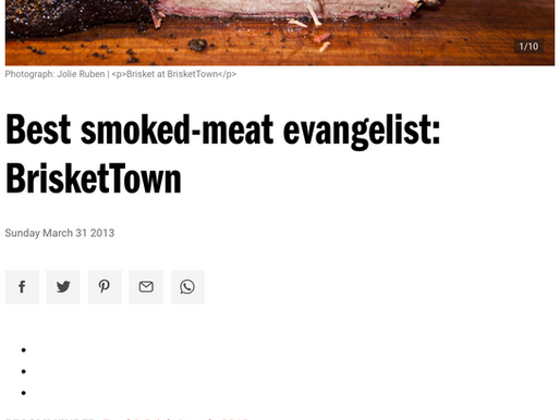 TimeOut New York: Best smoked-meat evangelist: BrisketTown