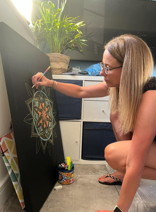 Jackie Fecitt drawing Celestial mandala