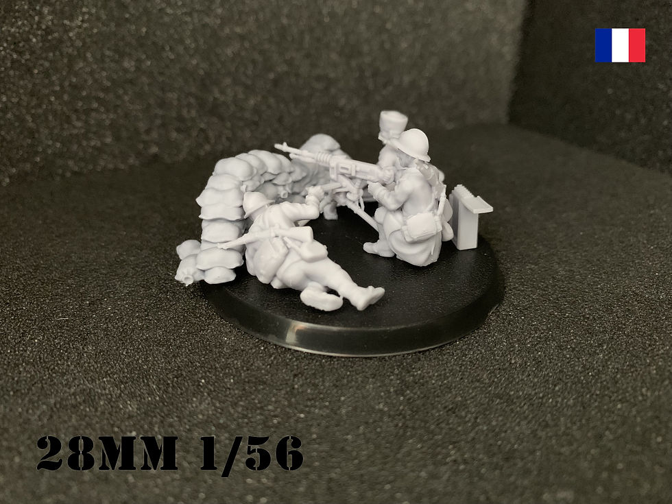 Miniature : 28mm 1/56 French SPAHIS MMG Hotchkiss 14 1940