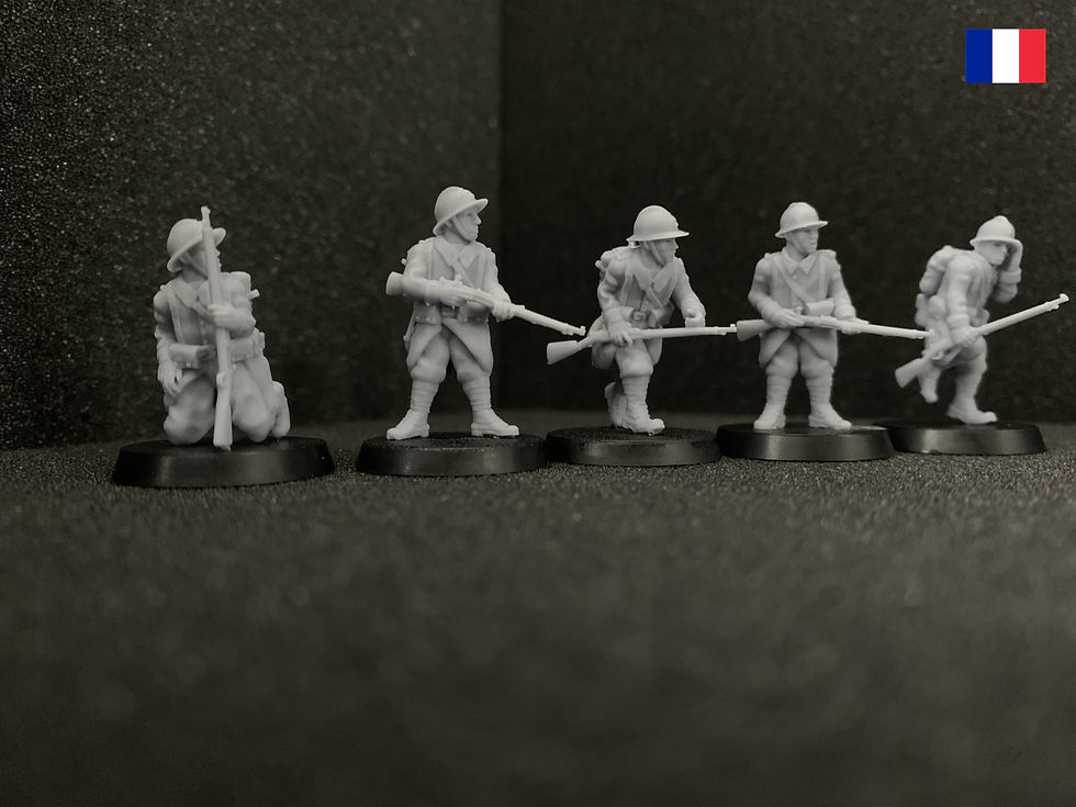 Miniature : French 1940 Reserve Infantry Under Fire