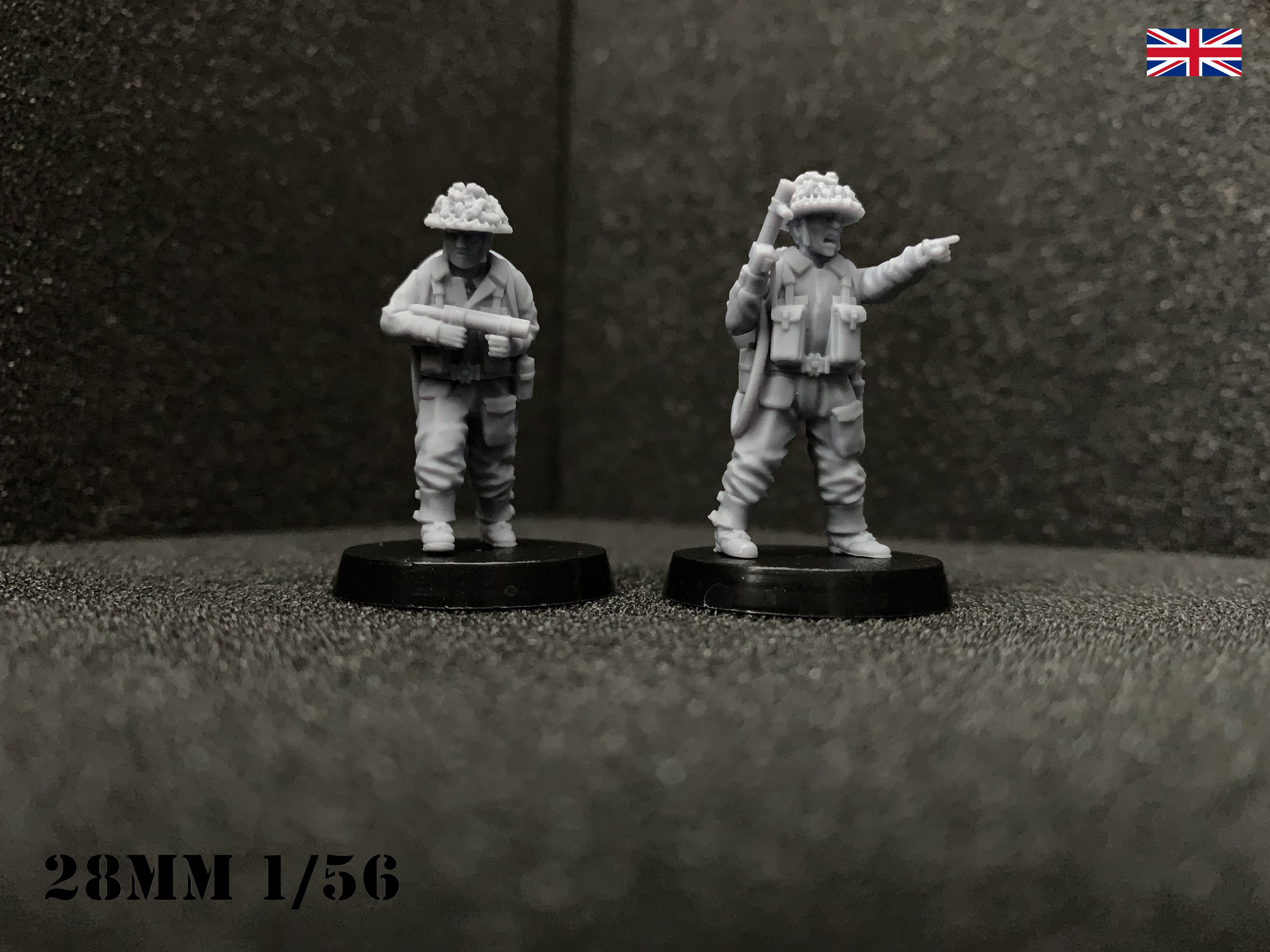 British Army Flamethrowers Team Moving