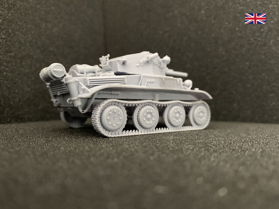 Miniature : British Tank A17 Tetrach 3 inch howitzer, 2 Pdr
