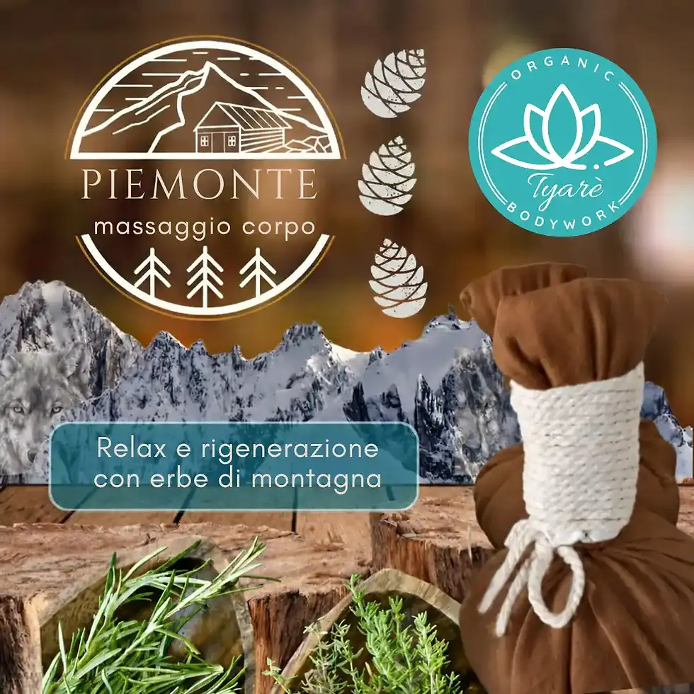Massaggio Piemonte con fagotti, olio caldo e erbe di montagna