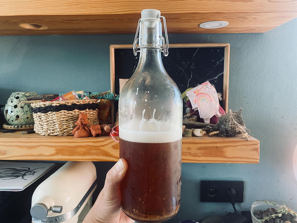 Aylardır fermente olan kombucha.