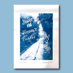 Jump in Muddly Puddles, serigrafi baskı